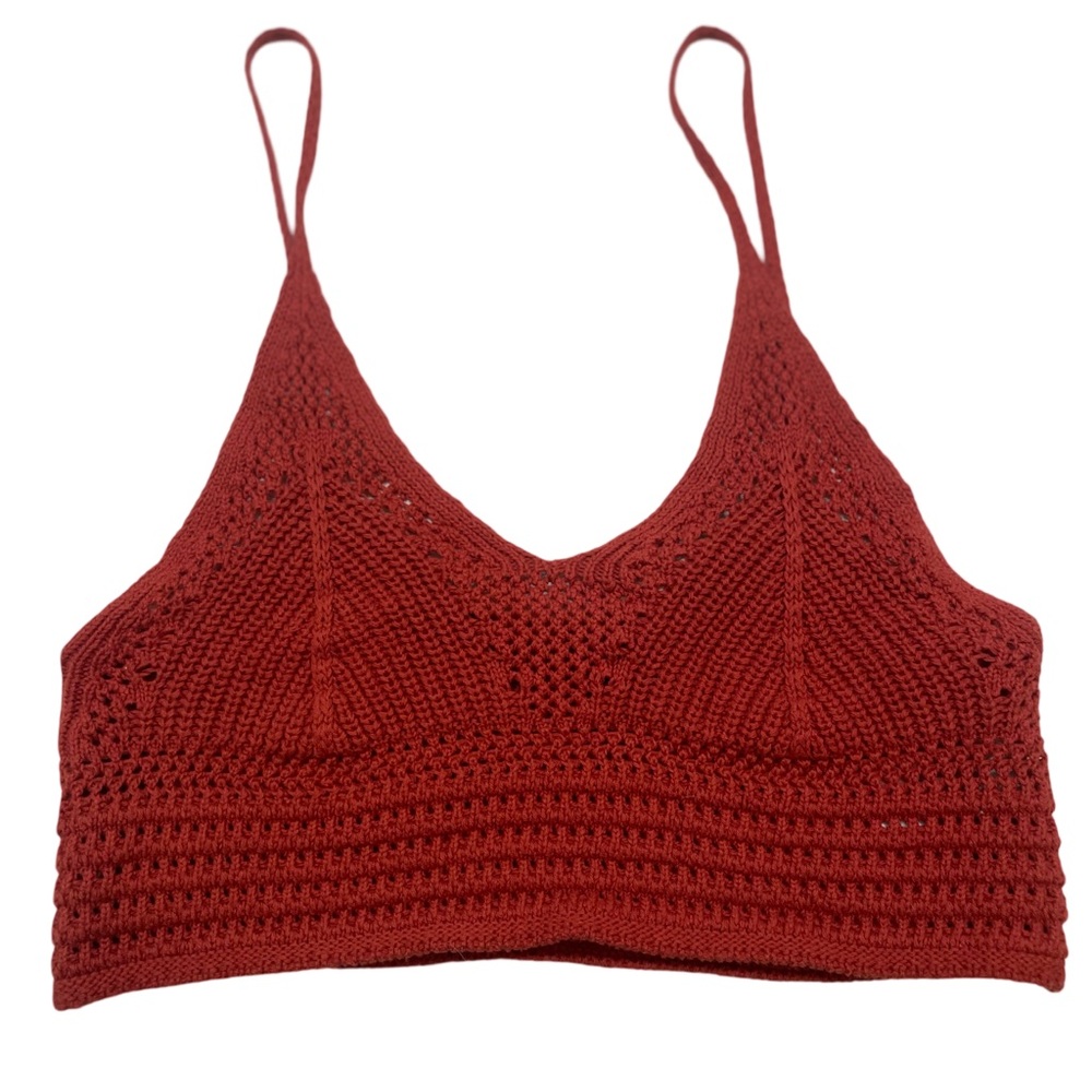 Women's Crochet Bralette - Rust